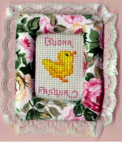 quadretto d'auguri a punto croce